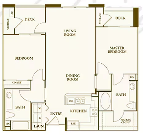 2 Beds • 2 Bath 4122 floor plan